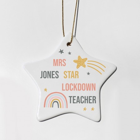 Personalised Ceramic Star - Lockdown teacher